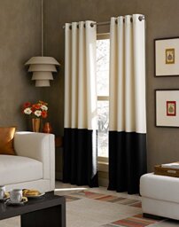 Curtainworks Curtain Panel, Polyester, Cream/Black, 95 in