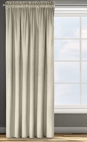 Eurofirany Design91 ROSA Soft Plain Opaque Velvet Curtain with Tape For Rail - 1 Unit, Fluffy Panel Drape Classic Glamour Elegant Living Room, Bedroom, W53 x L118, Beige