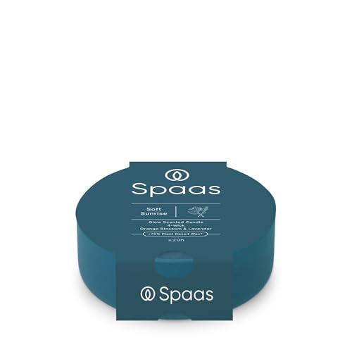 Spaas Glow Scented Candle 4-Wick 20h - Soft Sunrise, Blue