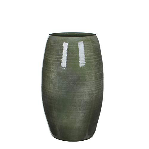 MICA Decorations Lester Vase Round Green - H50xD30cm