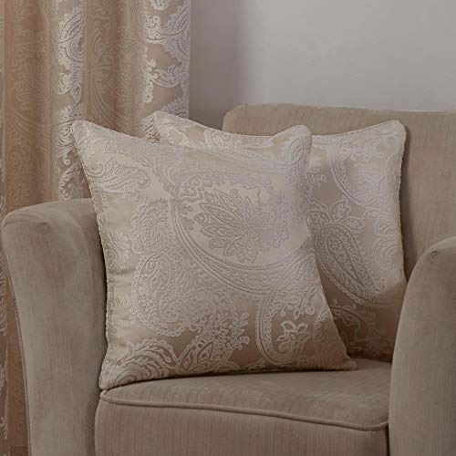 Emma Barclay Duchess - Jacquard Cushion Cover in Cream - 17x17 (43x43cm)