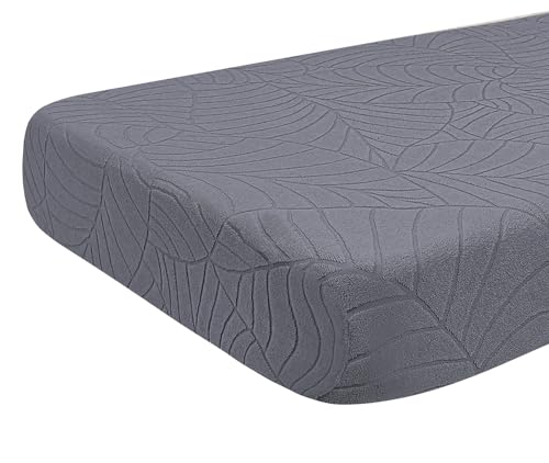 SearchI Waterproof Sofa Couch Cushion Covers Replacement, RV Camper Dinette Seat Cushion Slipcovers Stretch Sofa Seat Cover Outdoor Furniture Protector Soft with Elastic Bottom (Grey, Sofa Cushion)