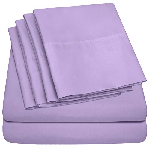 King Size Bed Sheets - 6 Piece 1500 Supreme Collection Fine Brushed Microfiber Deep Pocket King Sheet Set Bedding - 2 Extra Pillow Cases, Great Value, King, Lavender