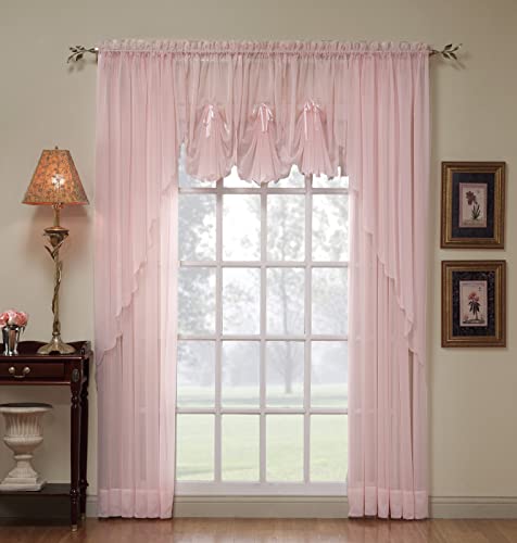 "Today's Curtain Emelia Original Voile Panel 84"", Rose, 60"" W x 84"" L"