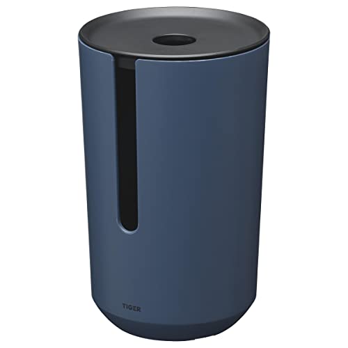 Tiger Tess, Spare toilet roll holder with lid freestanding, Blue/Black, 143x143x233mm