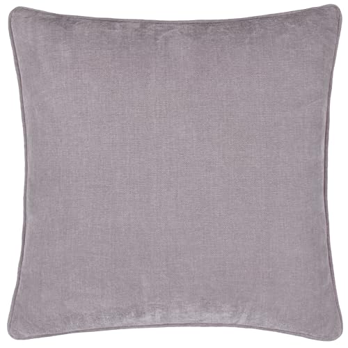 Yard Furn Heavy Chenille Cushion Cover – Luxury Soft Velvet Piped Decorative Case (Mauve – 50x50cm)