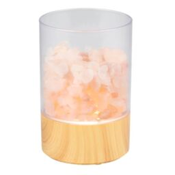 Grundig Salt Stone Table Lamp - Warm White LED Light - Wood Effect Interior Design - Diameter 9 x 14 cm - Battery Operated - Batteries Not Included