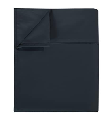 Flat Sheet Only King Size, 400 TC 100% Egyptian Cotton Flat Sheet - Wrinkle, Fade, Stain Resistant (Black, King)