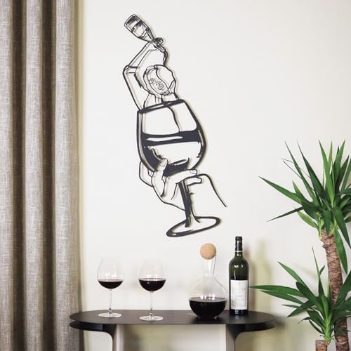 Stylish Black Decorative Metal Wall Accessory, 48 x 99 cm, 100% Steel, 1.2 mm Thick, Lightweight 0.8 kg, Perfect for Modern Home Decor