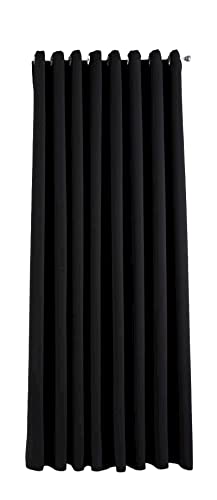 Gardinenbox NewYork Opaque Curtain Black H x W 245 x 295 cm Pack of 1 Thermal Blackout Curtain Blackout Eyelet Sound-Absorbing Oeko-Tex UV Protection Tieback 201920600