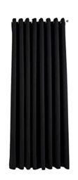 Gardinenbox NewYork Opaque Curtain Black H x W 245 x 295 cm Pack of 1 Thermal Blackout Curtain Blackout Eyelet Sound-Absorbing Oeko-Tex UV Protection Tieback 201920600
