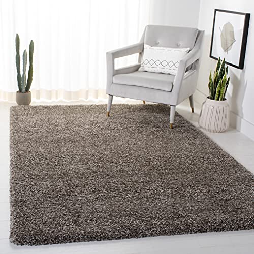 SAFAVIEH Shag Rug for Living Room, Dining Room, Bedroom - Milan Shag Collection, High Pile, in Grey, 183 X 274 cm