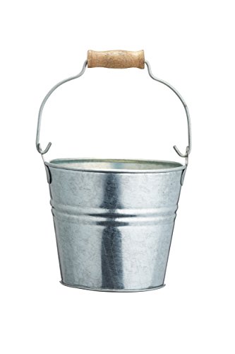 Artes?? Pail-Style Mini Steel Chip Serving 'Basket', 11 x 11 x 9 cm (4.5 Inch x 4.5 Inch x 3.5 Inch), Silver