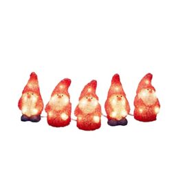 Konstsmide Christmas Outdoor Figures Decoration/Outside Lights LED Acrylic Five Santas/Outdoor Lighting (IP44) / 40 Warm White LEDs/Transparent Cable