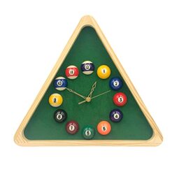 D. Yuanhe 13 Inch Billiard Quartz Clock with Solid Wood Frame Creative Wall Clock for Living Room,Bedroom