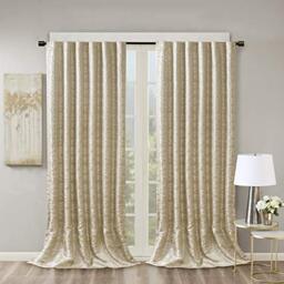 "Sun Smart Cassius, Single Total Blackout Curtain for Bedroom, Luxurious Sheen Marble Jacquard, Window Treatment Panel, Rod Pocket Top, Easy to Hang, Fits 1.25"" Rod, Machine Washable, 50"" x108"" Gold"