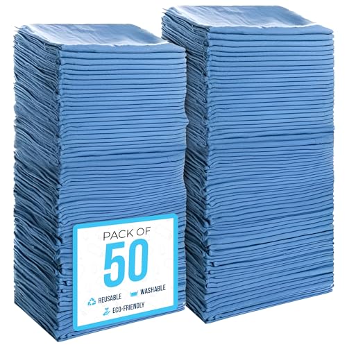 Simpli-Magic Premium Shop Towels 14???x12???, Commercial Grade Blue, 50 Pack