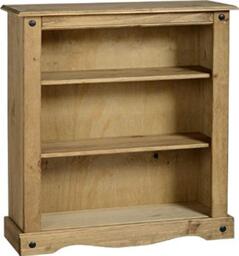 Seconique Corona Low Bookcase in Distressed Waxed Pine