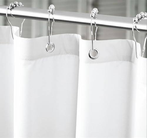 Felisa Stall Fabric Shower Curtain Liner with 3 Magnets,54 x 74 inche Hotel Quality & Soft Cloth Shower Curtain,Washable White Shower Curtain Liner for Bathroom