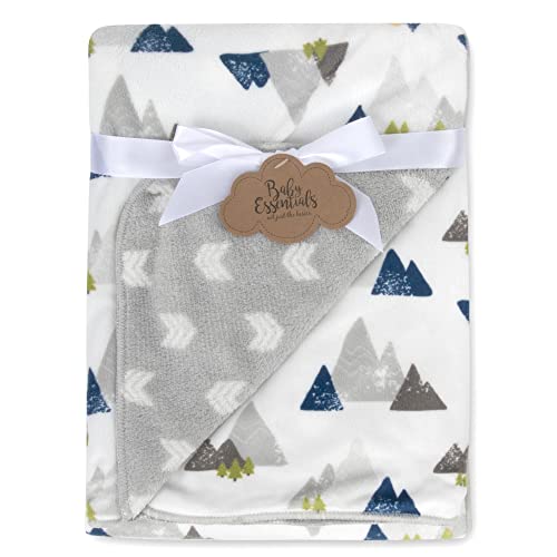 Sherpa Fleece Baby Blankets for Boys and Girls – Colorful, Reversible Baby Blankets for Newborns, Infants, Toddlers, and Nursery (Mountains & Arrows)