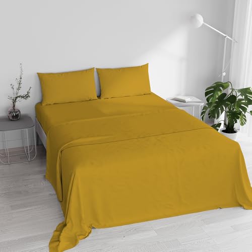 Italian Bed Linen maxcolor Bedding Mustard