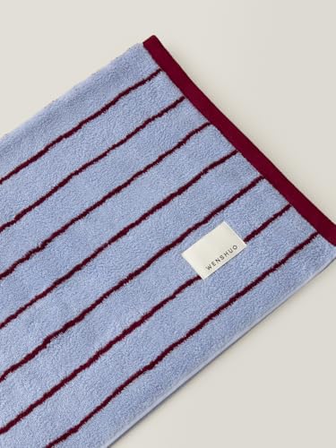 "WENSHUO Sea Salt Twilight-Pure Cotton Striped Bath Towel,100% Combed Cotton,Luxury Shower Towel,Super Absorbent(Pack of 1) (55.12"" L ?? 27.56"" W)"