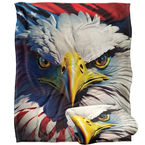 Jq Licensing - James Piazza Red,White And Blue Eagle Silky Touch Super Soft Throw Blanket 152 X 127 Cm