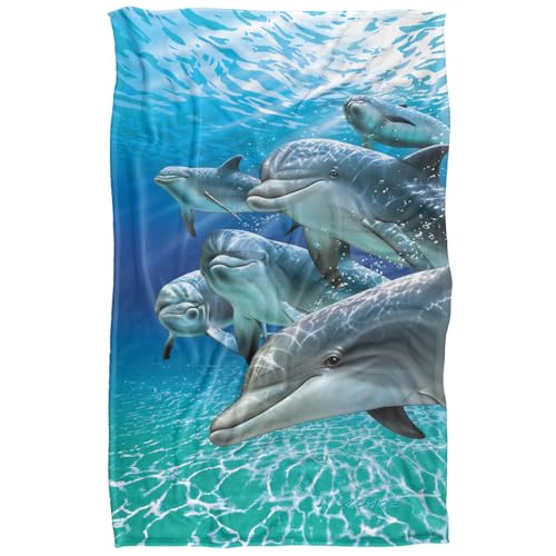 Jq Licensing - Royce Mcclure Dolphin Travelers Silky Touch Super Soft Throw Blanket 91 x 147 Cm