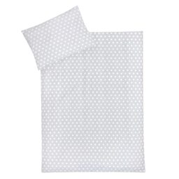 Julius Zöllner Children's Bed Linen 100% Cotton Standard 100 by Oeko-Tex, Made in Germany, Size 100 x 135 + 40 x 60 cm, Stars Grey