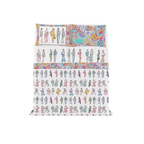 Italian Bed Linen JOLIE Digital Print Quilt Cover and Pillowcases Double Bed Sheet