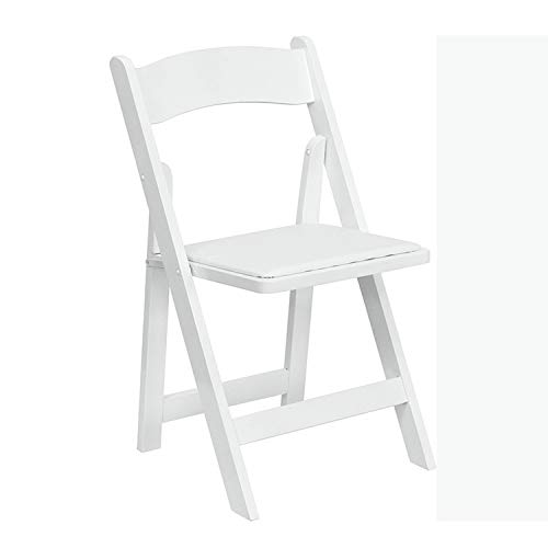 Flash Furniture Hercules Series Beechwood Folding Event Chairs with Padded Seats, Modern Wooden Folding Banquet Chairs, Set of 4, White