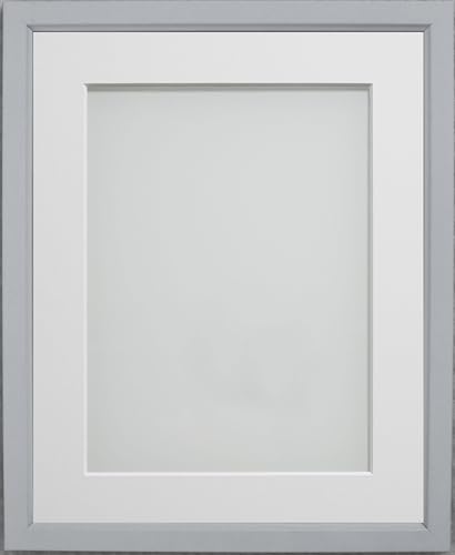 Frame Company Drayton Range A4 Grey Picture Photo Frame with White Mount For Image Size 9x6-inch