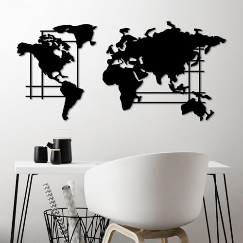 Hanah Home Stylish Black Decorative Metal Wall Accessory, 120 x 56 cm, 100% Metal (1.5 mm Thick), Lightweight (2.23 kg), Easy Wall Mounting for Modern Decor