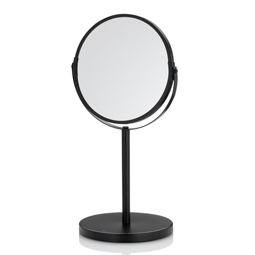 kela Elias 20674 Standing Mirror Diameter 17 cm Metal Black Pivoting Mirror Surface 1/3x Magnification