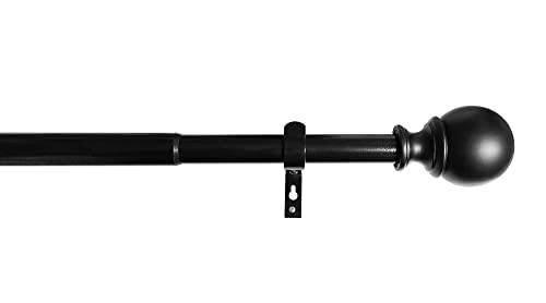 Cologne 2021191 Extendable Curtain Rail 91-182 cm Black Diameter 22/25 mm Complete Set for Immediate Assembly