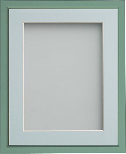 Frame Company Drayton Range 9x7-inch Green Picture Photo Frame with Light Blue Mount For Image Size 8x6-inch
