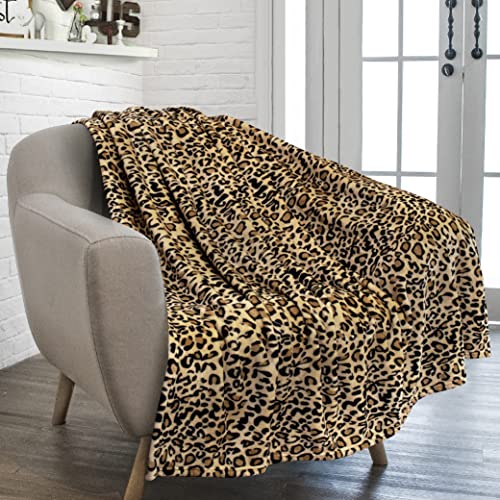 PAVILIA Cheetah Fleece Throw Blanket - Cheetah Leopard Animal Print Flannel Blanket for Twin Bed - Soft Velvet Lightweight Microfiber Blanket for Bed Couch Sofa - 60x80 Inches