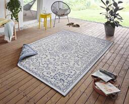 bougari In- & Outdoor Reversible Rug Leyte Blue Cream 120 x 170 cm