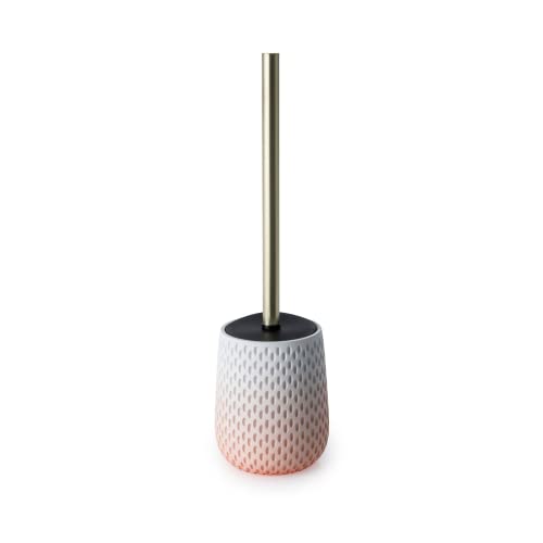 Blue Canyon Milano Pink Toilet Brush for Bathroom, Flexible Toilet Bowl Plastic Brush Head with Silicone Bristles for Deep Cleaning, Compact Size, Elegant Design with Odour Free Holder