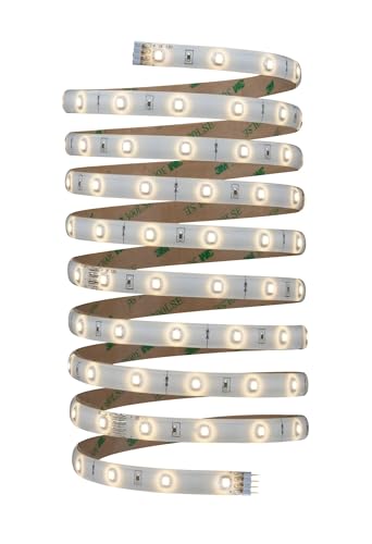 Paulmann 70592 YourLED Strip 3 m Warm White LED Strip White Clear Coated Lighting Strip 7.5W Light Strip 800 lumens 120 LEDs 12V DC LED Strip
