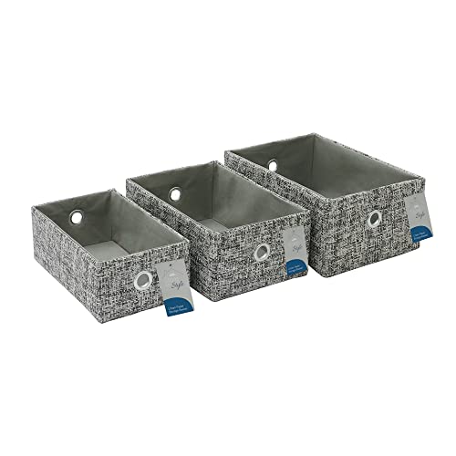 JVL Urban Set of 3 Rectangle Paper Storage Baskets