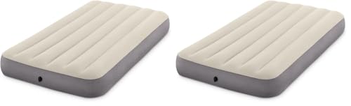 Intex Twin Dura-Beam Series Single High Airbed - Taupe/Grey, One Size (Pack of 2)