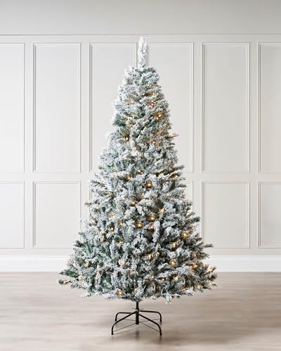 Snow Flocked Mixed Pine Christmas Tree, 8 ft