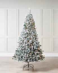 Snow Flocked Mixed Pine Christmas Tree, 8 ft