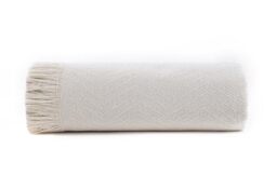 Todocama - Multipurpose Sofa Quilt, Foulard Blanket, Plaid for Bed, Sofa Cover, Jarapas, Made in Spain, Herringbone. (230 x 260 cm, Cream).