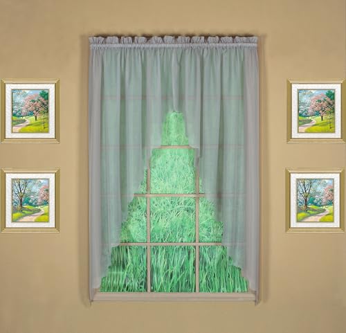 "Today's Curtain Emelia Original Voile Swagger Pair 63"", Grey, 90"" W x 63"" L"