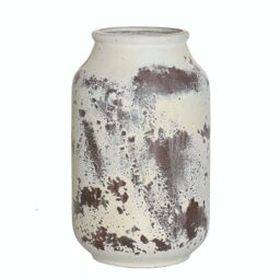 Rustic Farmhouse Large Ceramic Vase,Whitewashed Terracotta Farmhouse Vase, Pottery Decorative Flower Vase for Table, Living Room, Shelf, Mantel,Kitchen,Home Decor, 9.5 Inch (Beige)