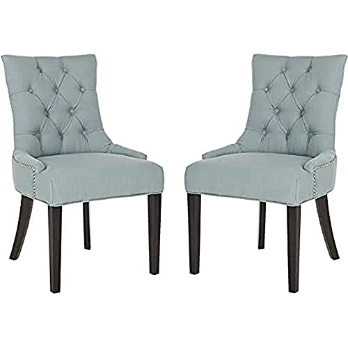 Safavieh Set of 2 Contemporary Upholstered Chairs, in Sky Blue