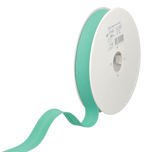 Les Petits Rubans Bias Binding - 20mm Wide, Folded 10mm, 25m Roll, 50% Cotton 50% Polyester, Edge for Sewing, Banners, Upholstery, Furniture, Piping, Clothing, Blankets