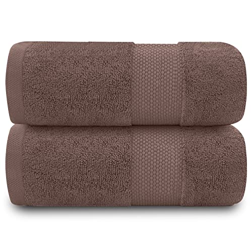 GC GAVENO CAVAILIA Extra Large Bath Sheet 2 Piece - 700 gsm Hotel Quality Egyptian Cotton Extra Large Towels 100X 180 Cm - Extra Soft Bathroom Towel - Camel
